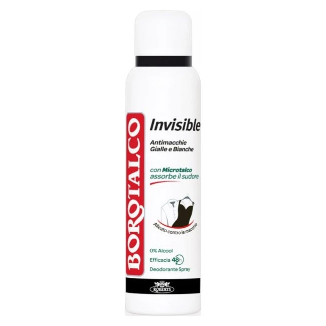 Borotalco Deodorante Invisible Antimacchie Gialle E Bianche Spray 150 Ml Senza Alcool 1 Borotalco Deodorante Invisible Antimacchie Gialle E Bianche Spray 150 Ml Senza Alcool