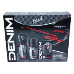 Denim Black Confezione Regalo 100ml Lozione Dopobarba + 150ml Deodorante Spray + 250ml Gel Doccia