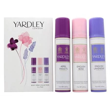 Yardley Body Spray Confezione Regalo 4 X 75ml - English Bluebell + Lily Of The Valley + English Rose + English Lavender 1 Yardley Body Spray Confezione Regalo 4 X 75ml - English Bluebell + Lily Of The Valley + English Rose + English Lavender