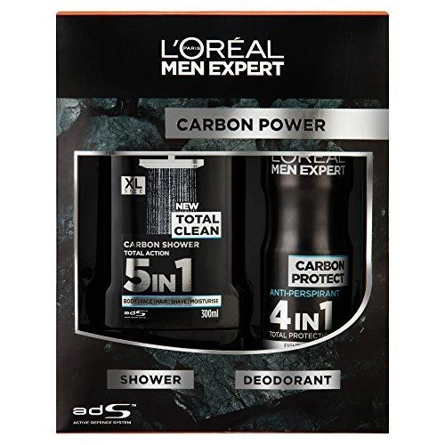 L'Oreal Paris Men Expert The Carbon Power Confezione Regalo 300 Ml 5in1 Gel Doccia + 150 Ml Anti-Traspirante Spray 1 L'Oreal Paris Men Expert The Carbon Power Confezione Regalo 300 Ml 5in1 Gel Doccia + 150 Ml Anti-Traspirante Spray