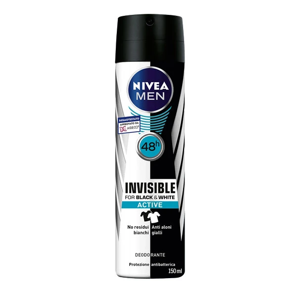 Nivea Men Invisible For Black White Active Deodorante Spray 150 Ml 1 Nivea Men Invisible For Black White Active Deodorante Spray 150 Ml