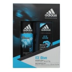 Adidas Ice Dive Confezione Regalo 150ml Deodorant Body Spray + 250ml Gel Doccia