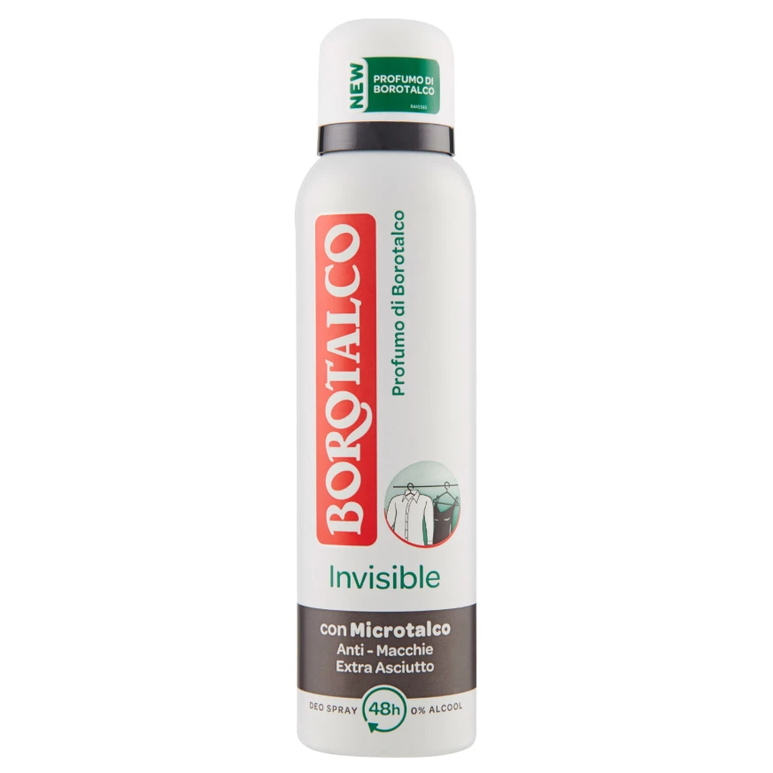 Borotalco Invisible Profumo Di Borotalco Deo Spray 0% Alcool 150 Ml 1 Borotalco Invisible Profumo Di Borotalco Deo Spray 0% Alcool 150 Ml